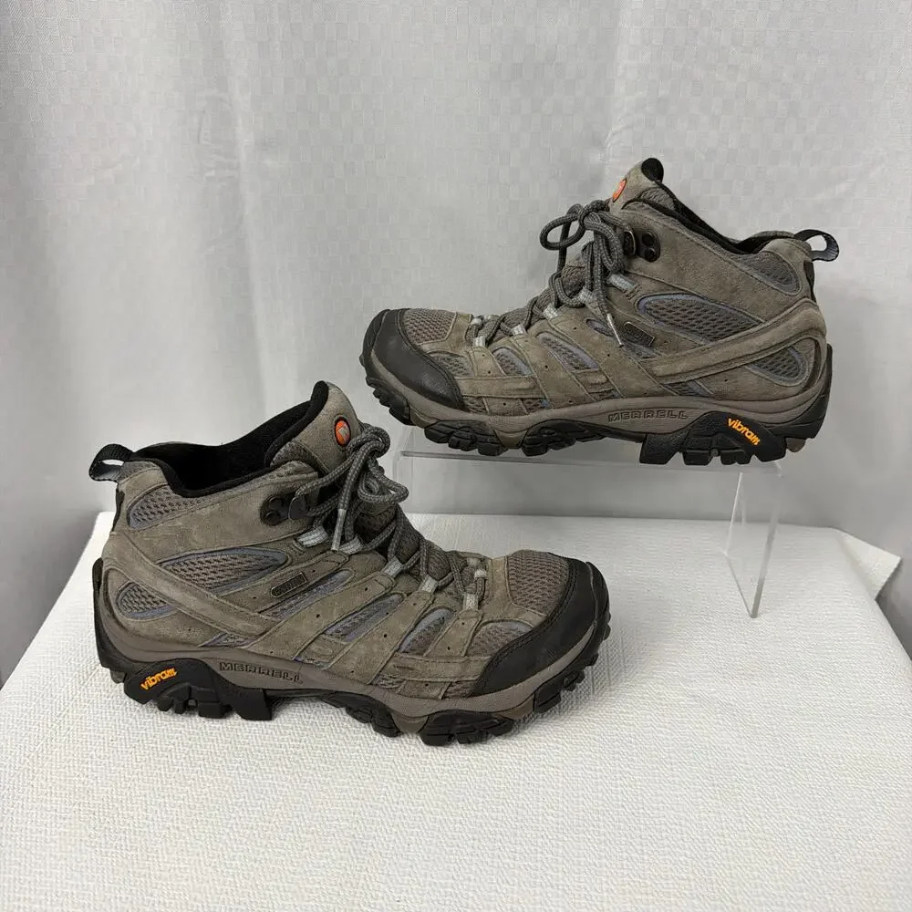 Merrell Moab 2 Mid Boots Size Women’s 9 Waterproof Vibram Hiking Granite Gray